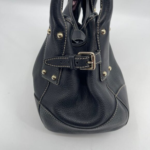 Dooney & Bourke Black Leather Hobo Bag | Gold Hardware - Picture 7 of 10